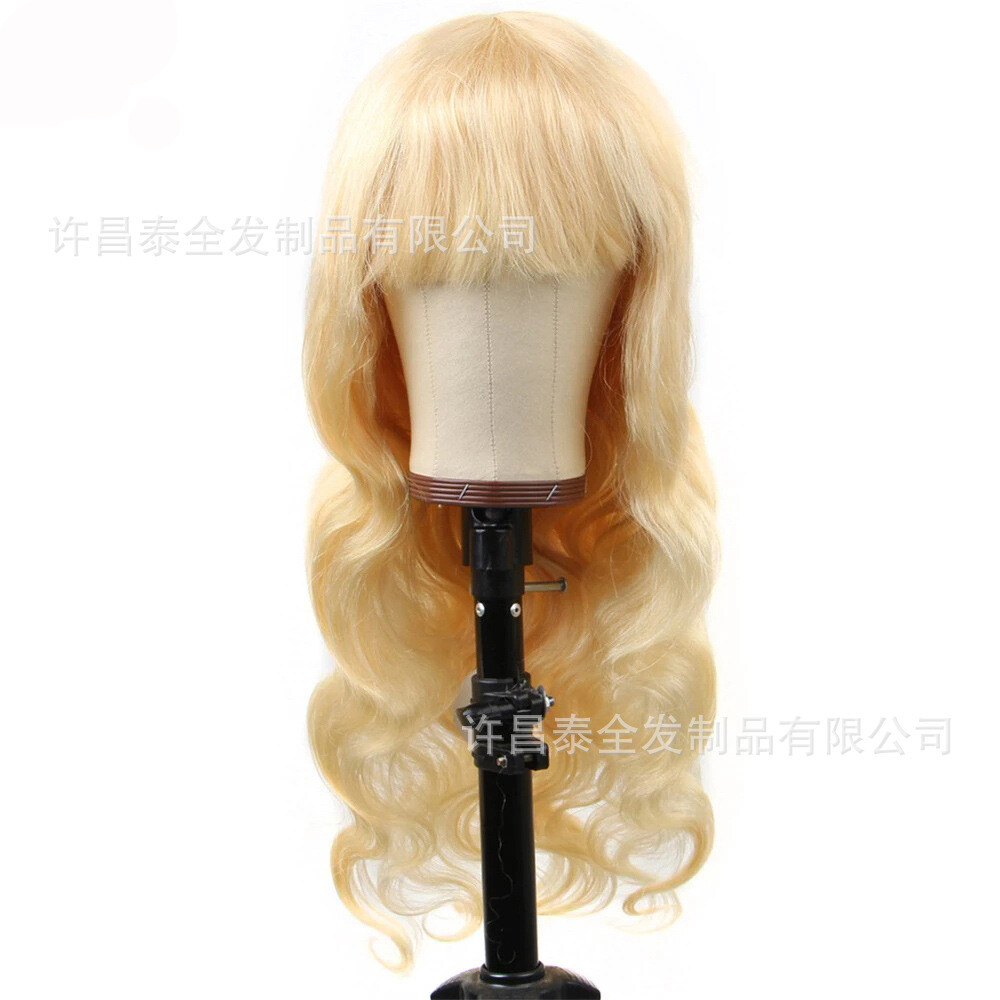 Straight 613 Blonde Wig With Bangs 100% Human Hair Wig for Women Machine Made