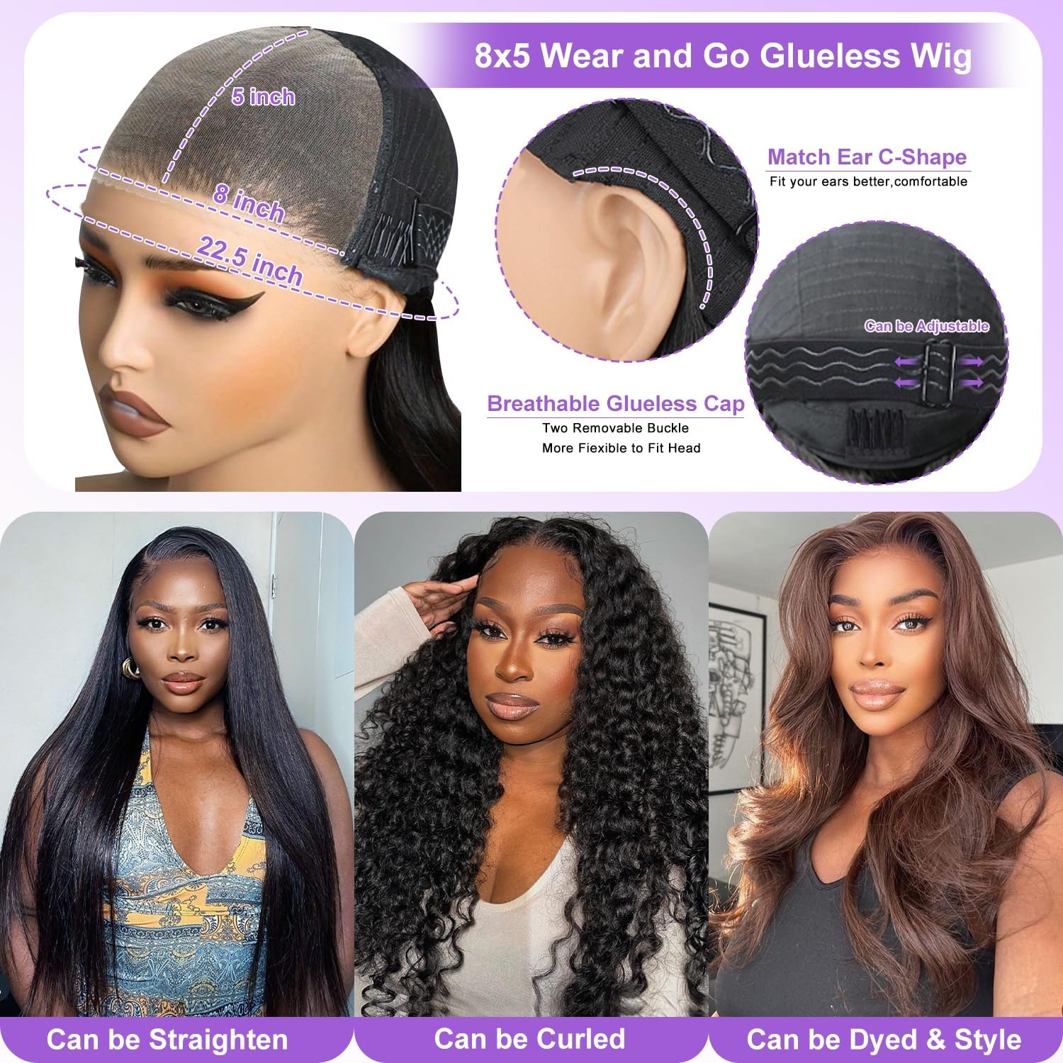Glueless Human Hair Lace Front Wig 26 Inch Body Wave 180% Density Easy Wear