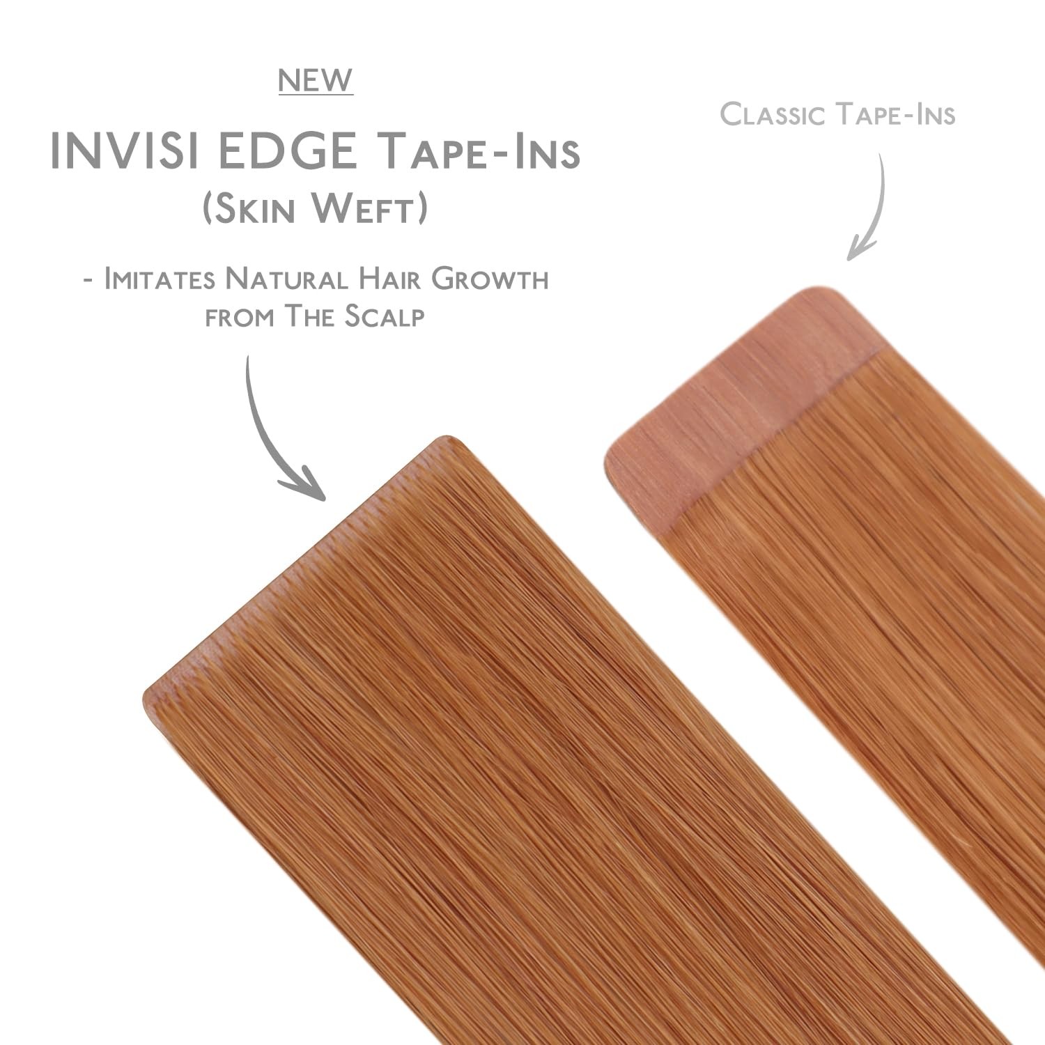 Tape in Hair Extensions 20 Inch 50g 20pcs Auburn Ginger – Invisible Luxury Remy