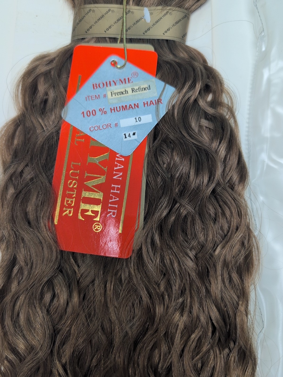 Bohyme Gold 100% Remi Human Hair French Refined Curl Color # 10 14″ Wedt