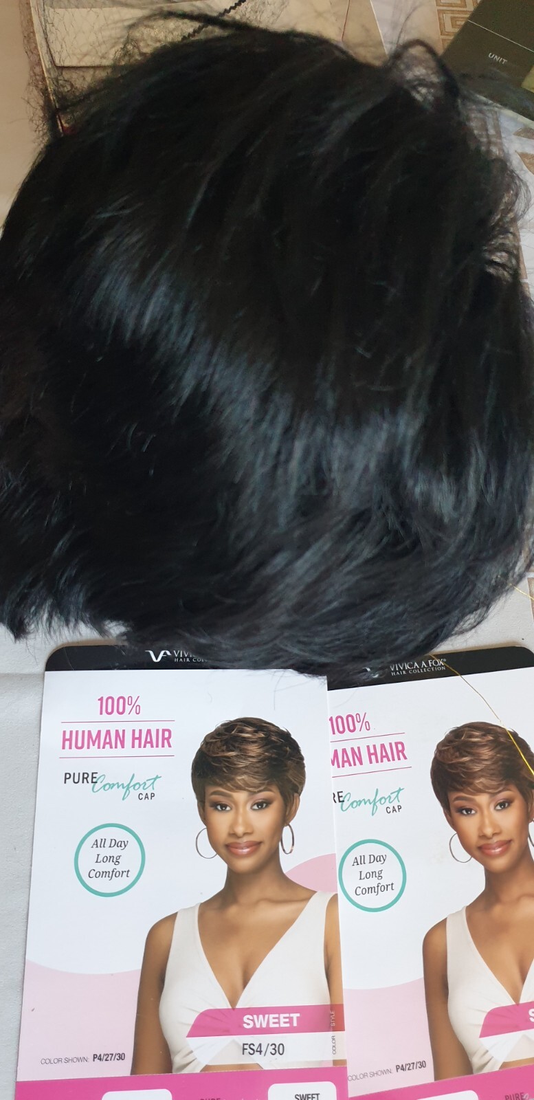Vivica A. Fox Sweet-1B Womens Pure Comfort Cap Wig Off Black Human Hair Washable