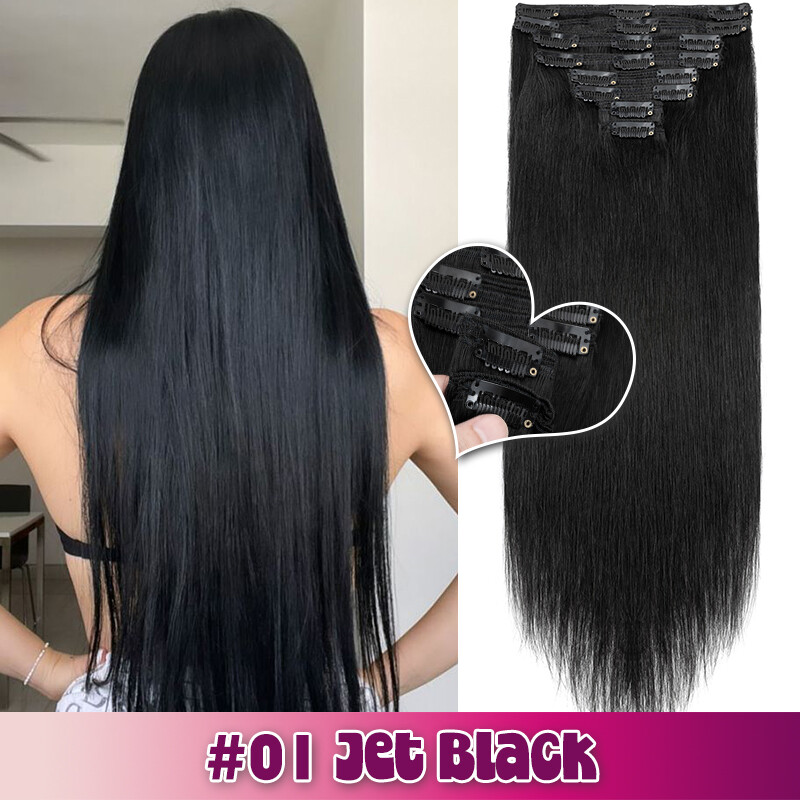 Double Wefted Extra Thick Clip In Remy Human Hair Extensions 160G 170G Full Head