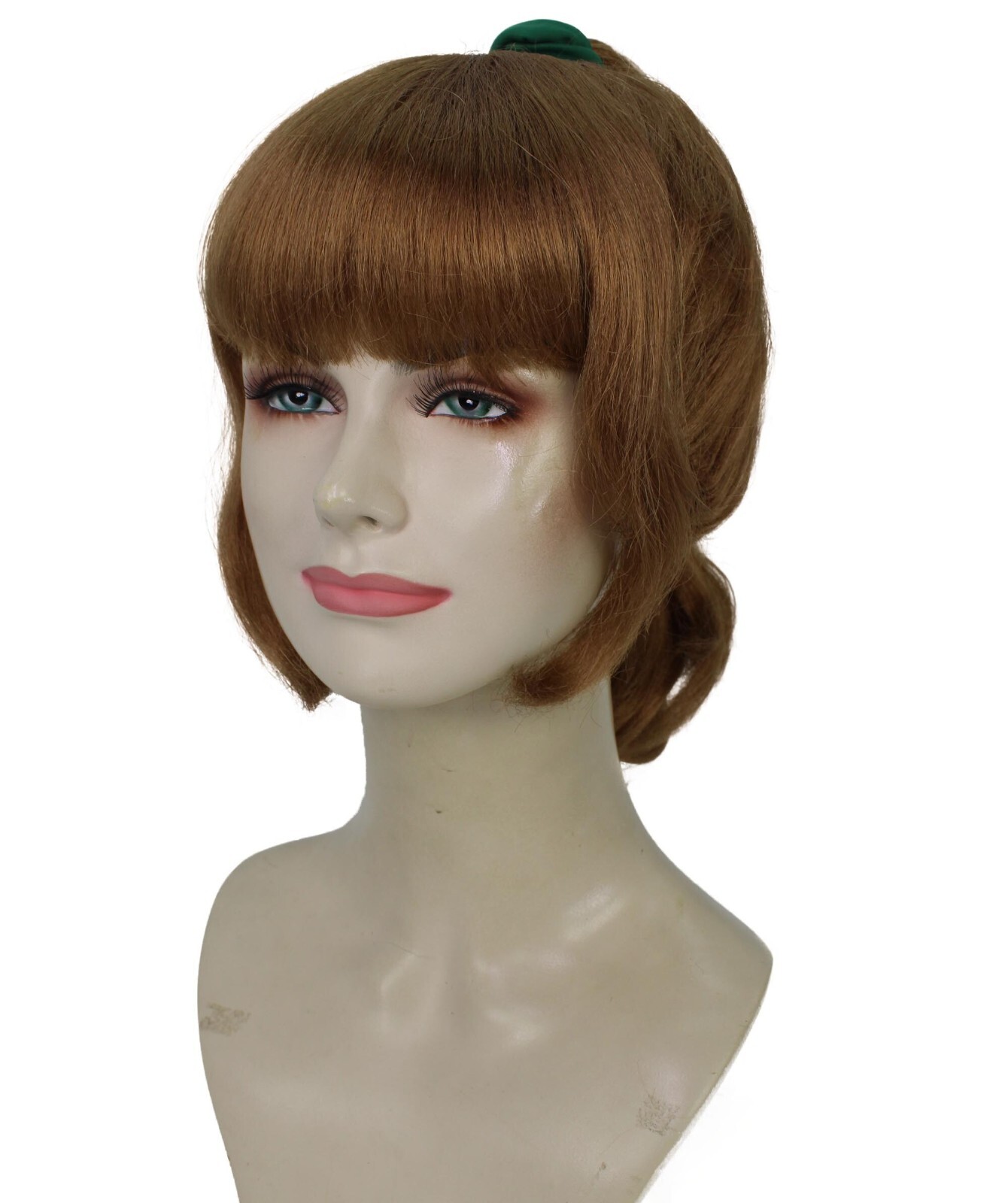 Adult Women’s Chrissy Cheerleader Straight Wavy Brown Ponytail Wig HW-7147