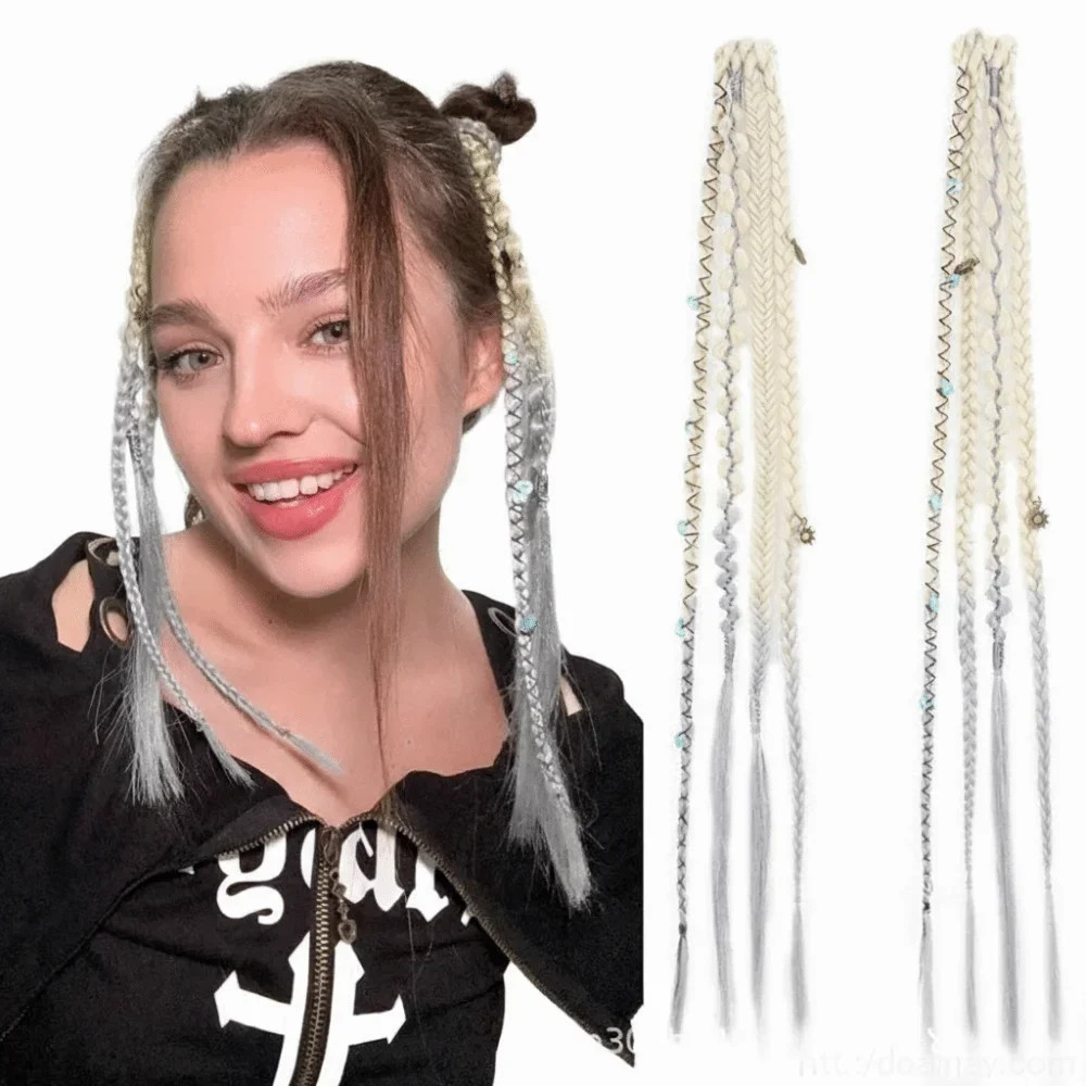 Handmade Bohemia Clip in Synthetic Hair Extensions Long Braid Weaving Clip on