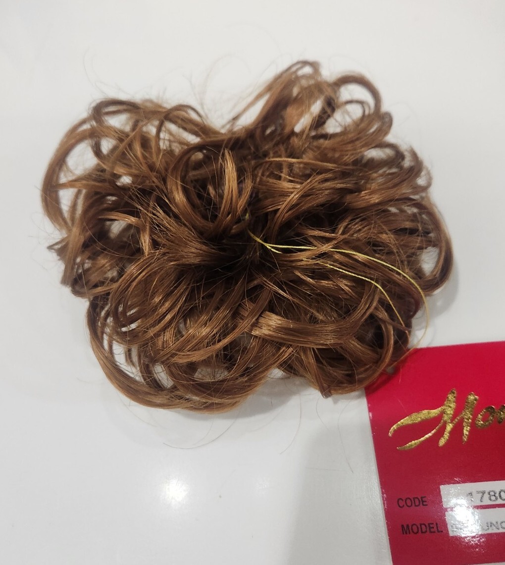 Curly Scrunchie Ponytail Synthetic 3″ 27 Strawberry Blond Messy Bun