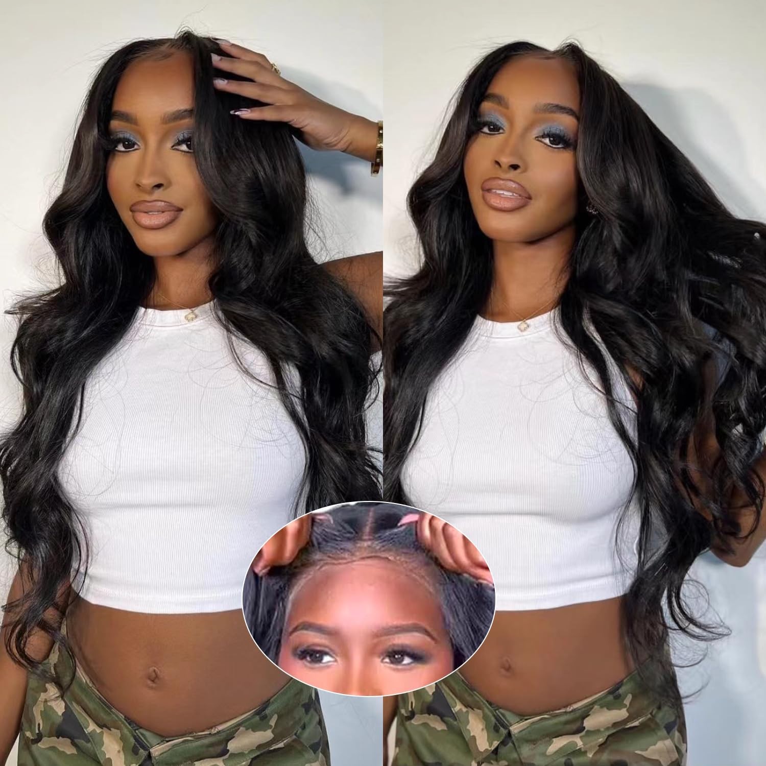 Glueless Lace Front Wig 32″ Body Wave, 180% Density, HD Lace, Pre-Cut for Beginn