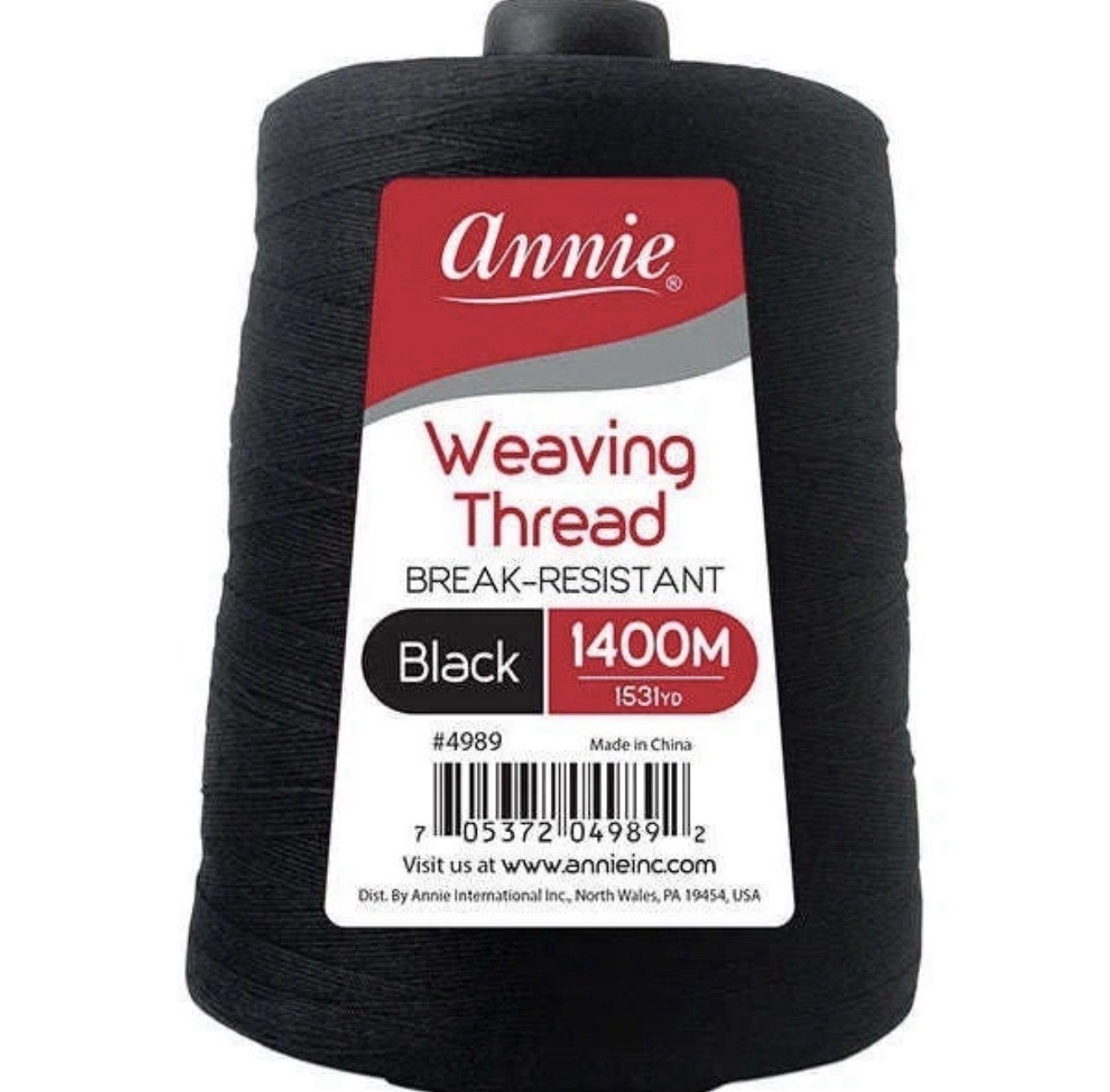 Annie Weaving Thread 1400 Meters Black #4989(EA)