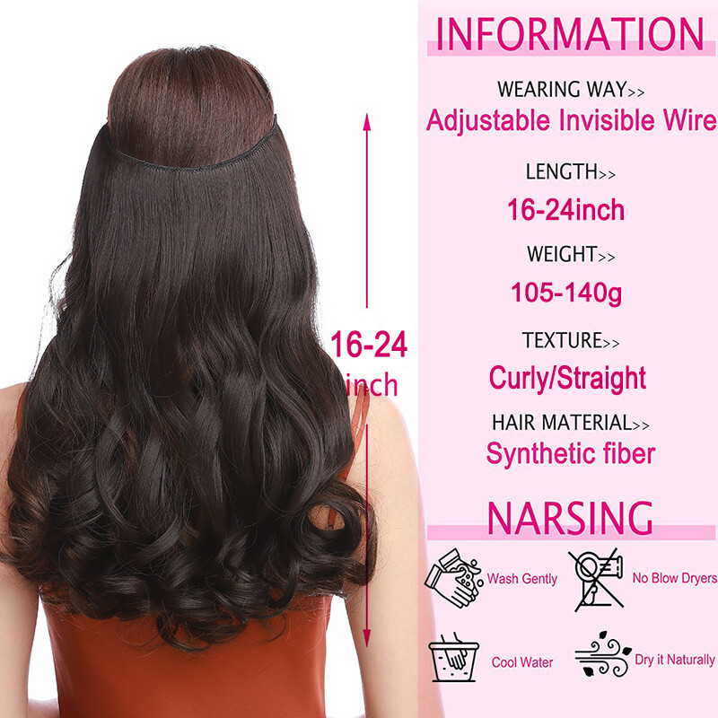 100% Natural Real as Human Wire in Hair Extensions Invisible Nano Ring Clip in