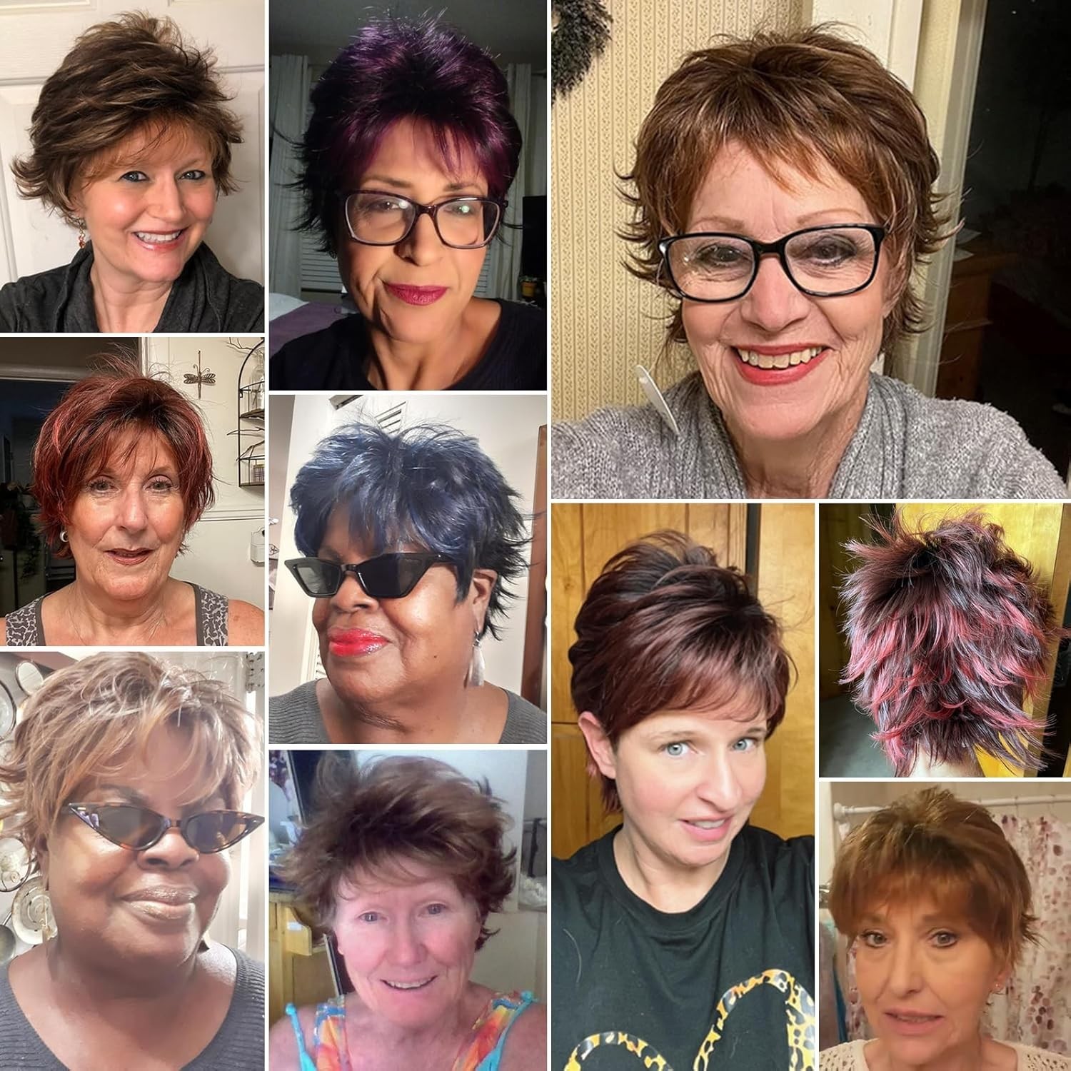 Short Curly Wigs Women Brown Synthetic Heat Resistant Layered Party Wig