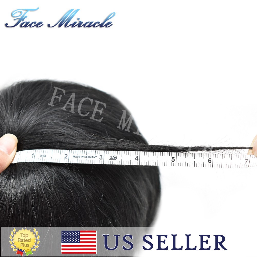 Mono Center Toupee for Men French Lace front Human Hairpiece System Natural Hair