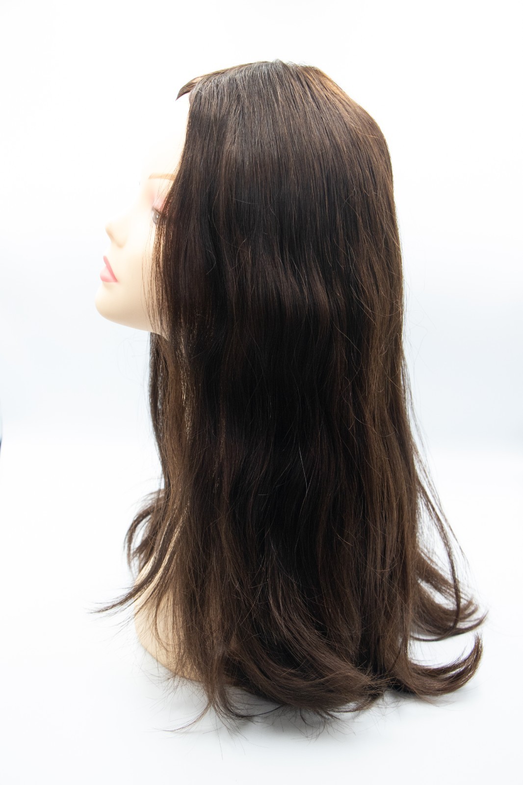 23″ Dark Brown (2) European Human Hair Kosher Wig Medium Cap