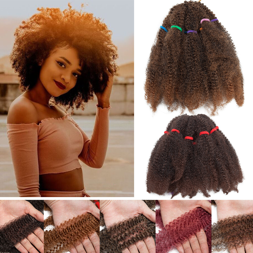 11″ Synthetic Braiding Hair Afro Kinky Bulk Twist Hair Extension For Black Woman