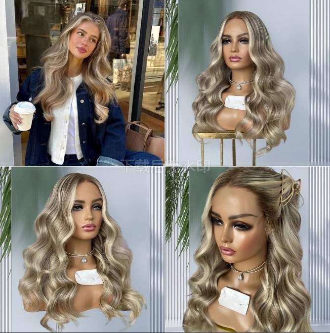 210 Density Highlight Stardust Ash Blonde 13×4 Lace Front 100% Human Hair Wig