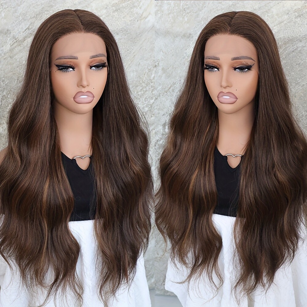 613 Blonde Lace Front Wigs Synthetic Glueless Brown Highlight Soft As Human Hair