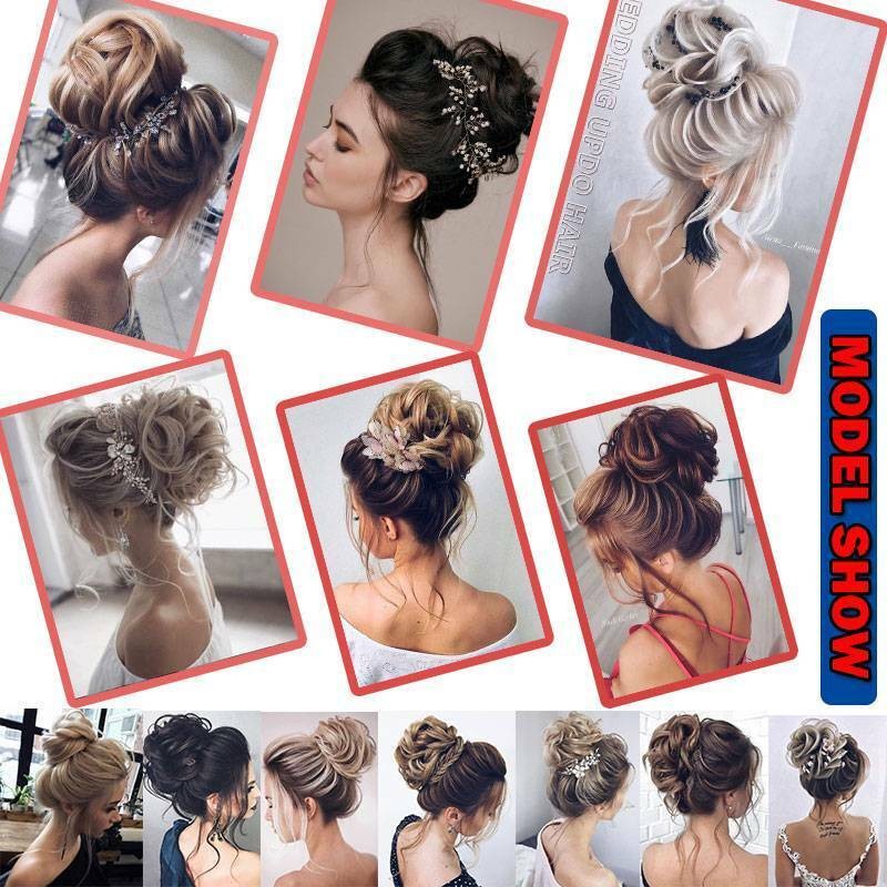 Large Messy Bun Hair Pieces for Women Wavy Curly Fake Hair Bun Extensions Access