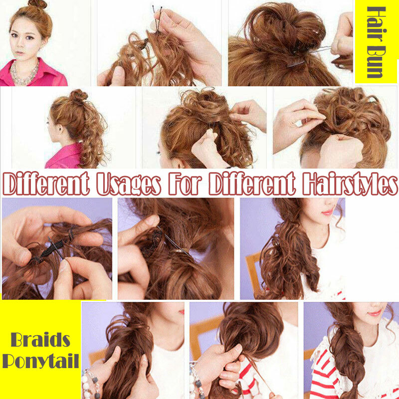 Thick Messy Bun Hair Pieces For Women Long Curly Hair Scrunchie Extensions 31”