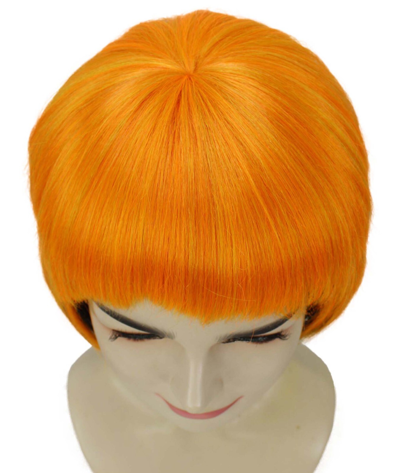 Adult Women’s Bob-styled Orange and Black Wig, Flame-retardant 100% Synt HW-7048