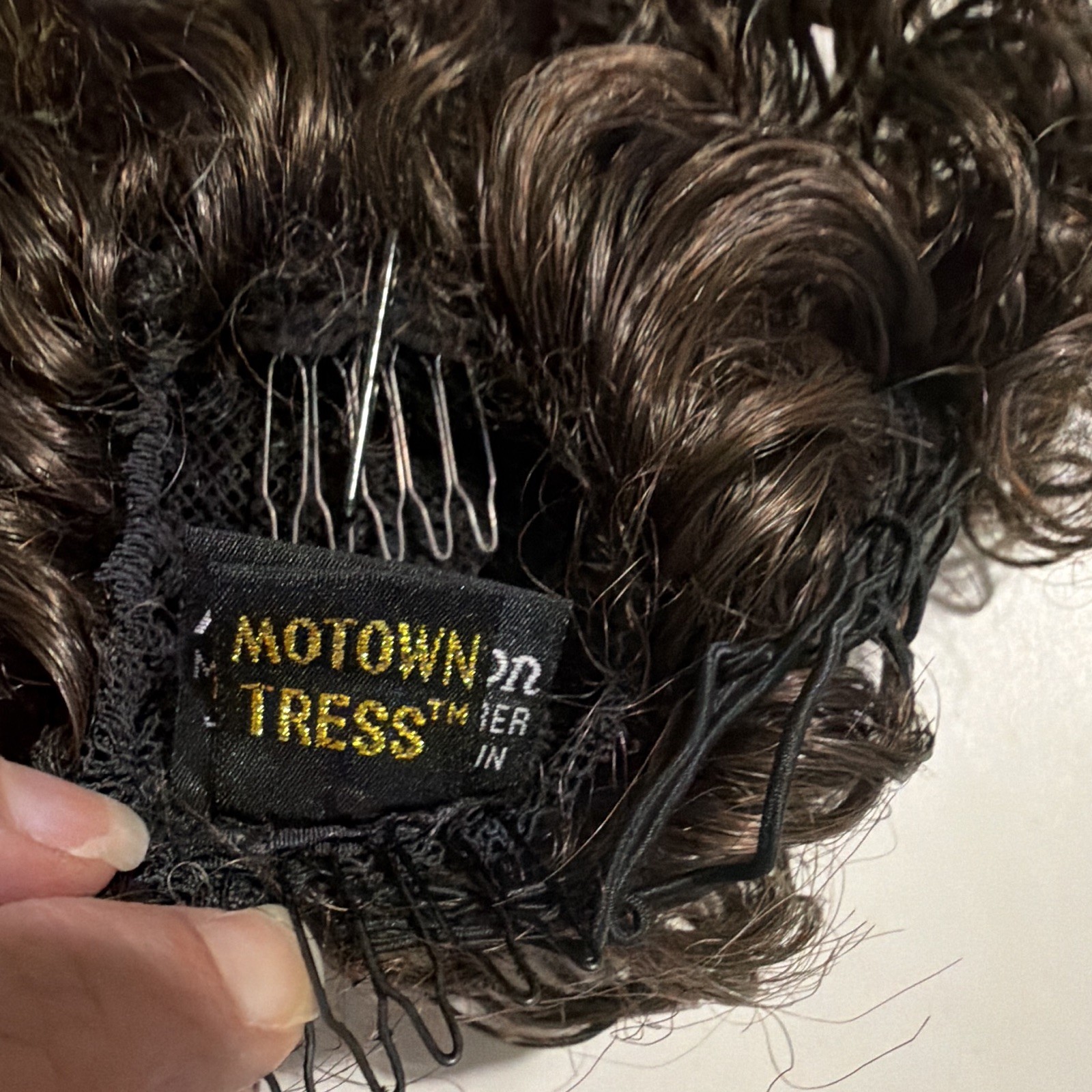Lone Kalon Clip-In Curly Synthetic Hair Extension Dark Brown 6 in