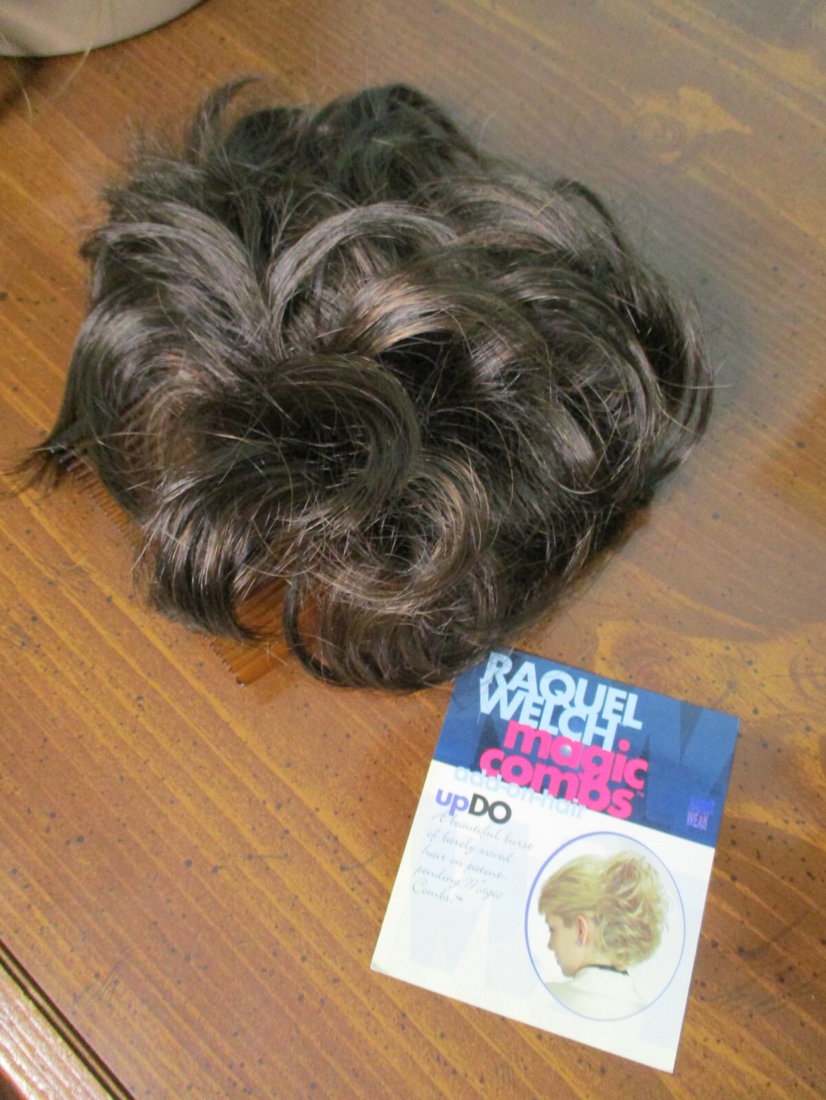 4″ dark brown mix two large comb topper WIGLET by RAQUEL WELCH / HAIR-U-WEAR