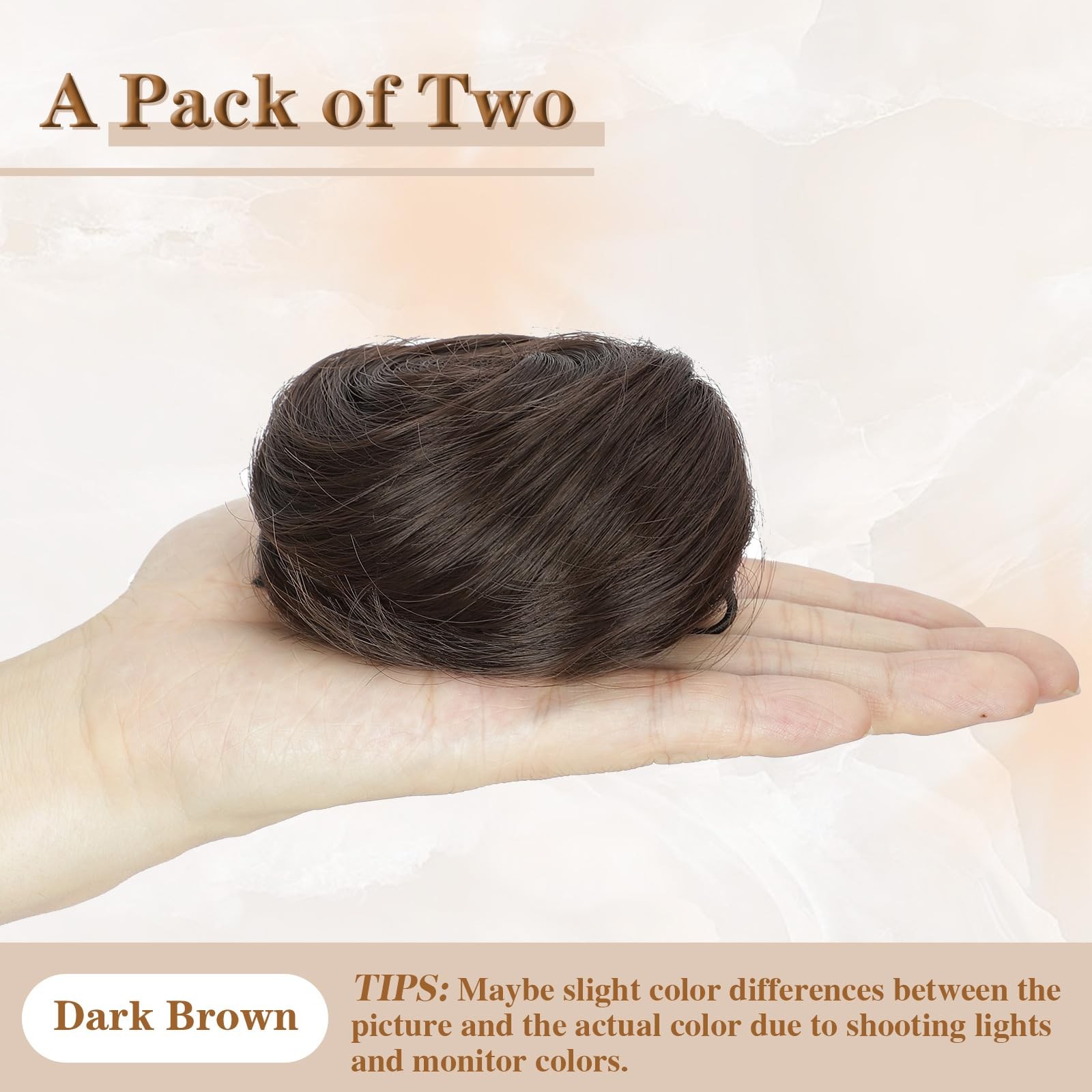 Space Buns Hair Pieces 2PCS Claw Clip in Hair Bun Mini Bun Hair Scrunchies Ex…