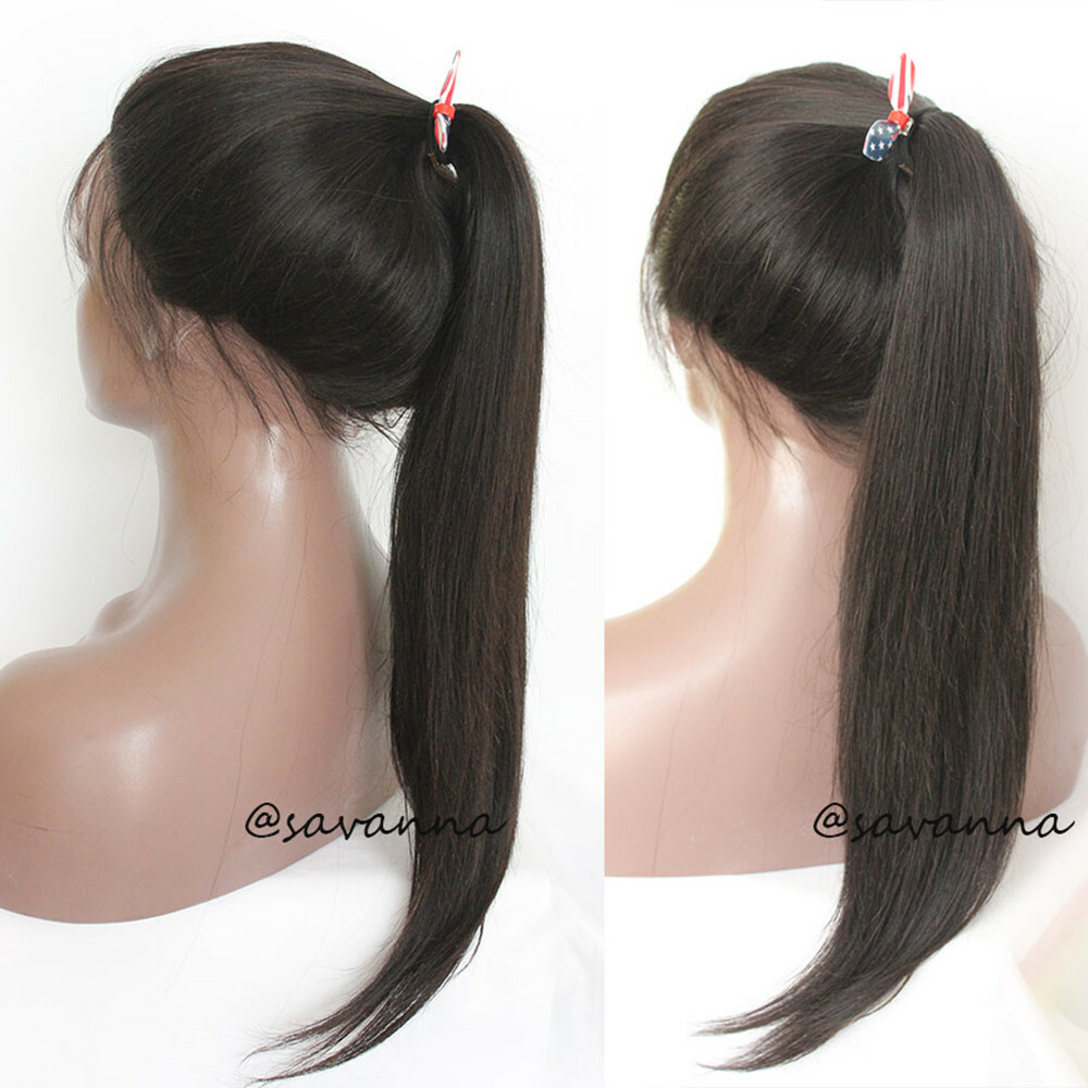 Front Lace Wig Full Wigs 100% Virgin Brazilian Human Hair Wigs Silky Straight
