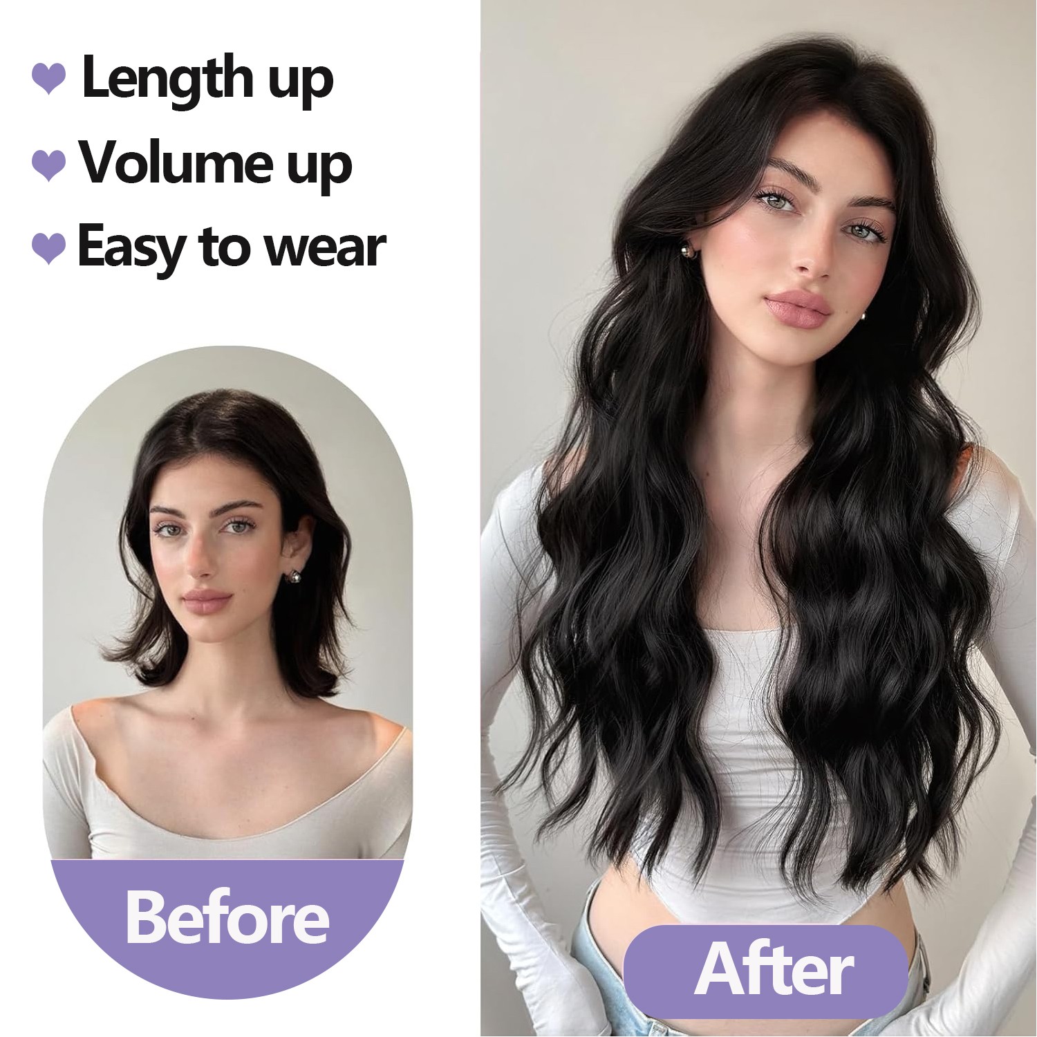 CLEARANCE Thick Clip In Hair Extensions 8PCS 18Clips Curly Wavy As Human Hair US