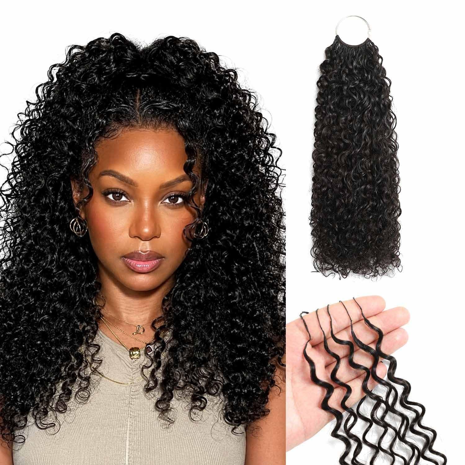 Human Crochet Hair for Black Women 22 Inch 50 Strands 60g Natural Black