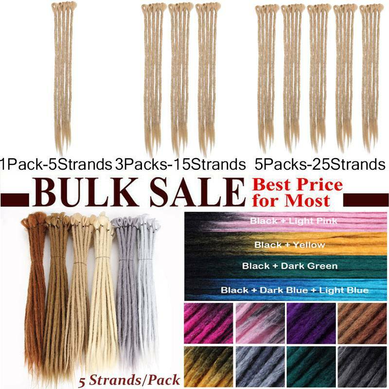 Hip-pop Wool Dreadlocks Crochet Single Ended Braided Hair Extensions Dreads Locs