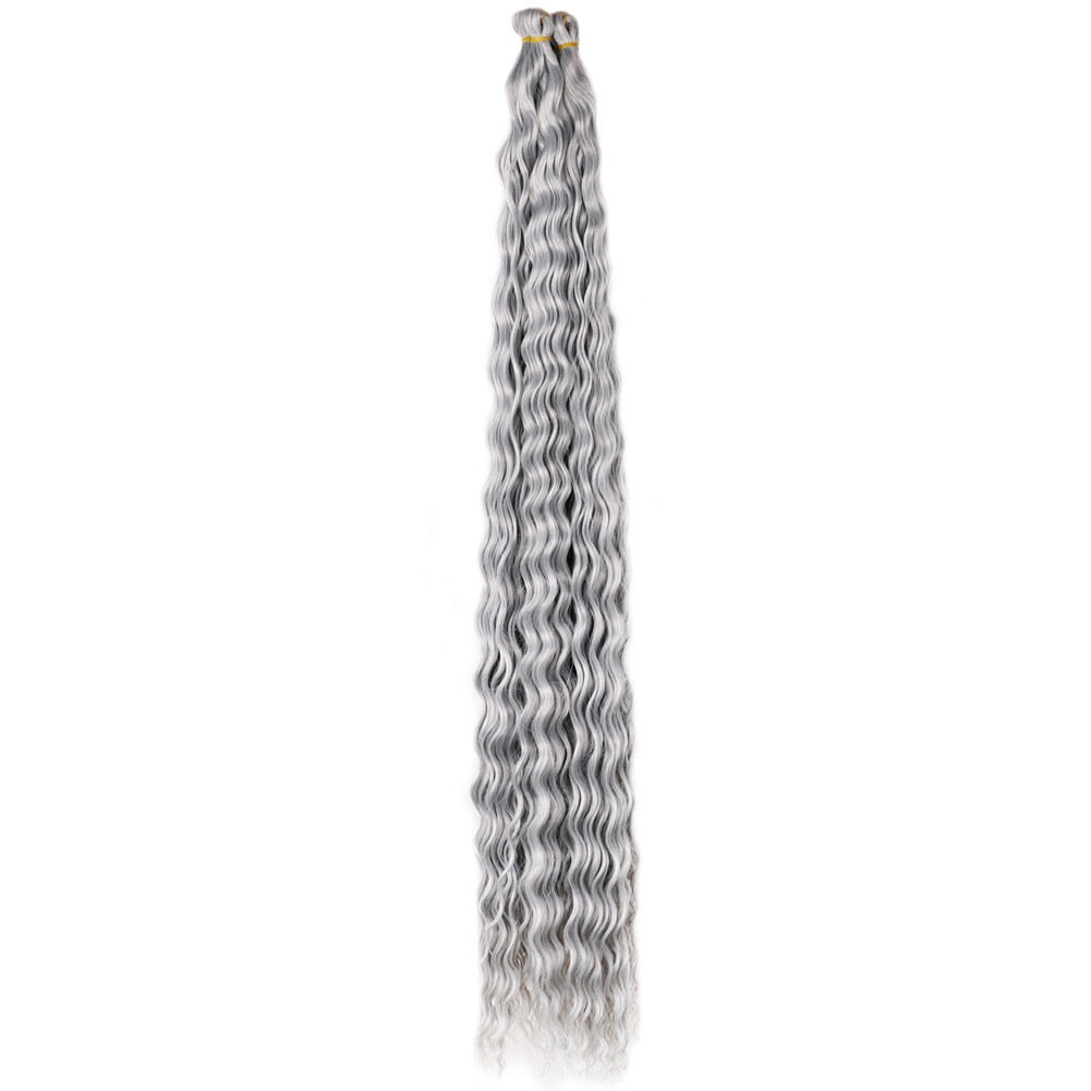 30″ Deep Wave Crochet Bulk Braids Synthetic Ocean Wave Crochet Hair Extensions