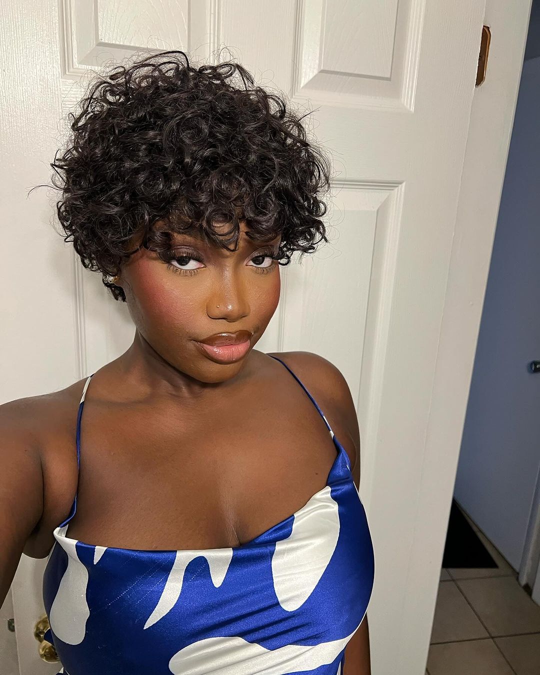LUXLUXE Jada Curly Pixie 9.5 in Long Full Wig Full Cap Wig,BFH-0004