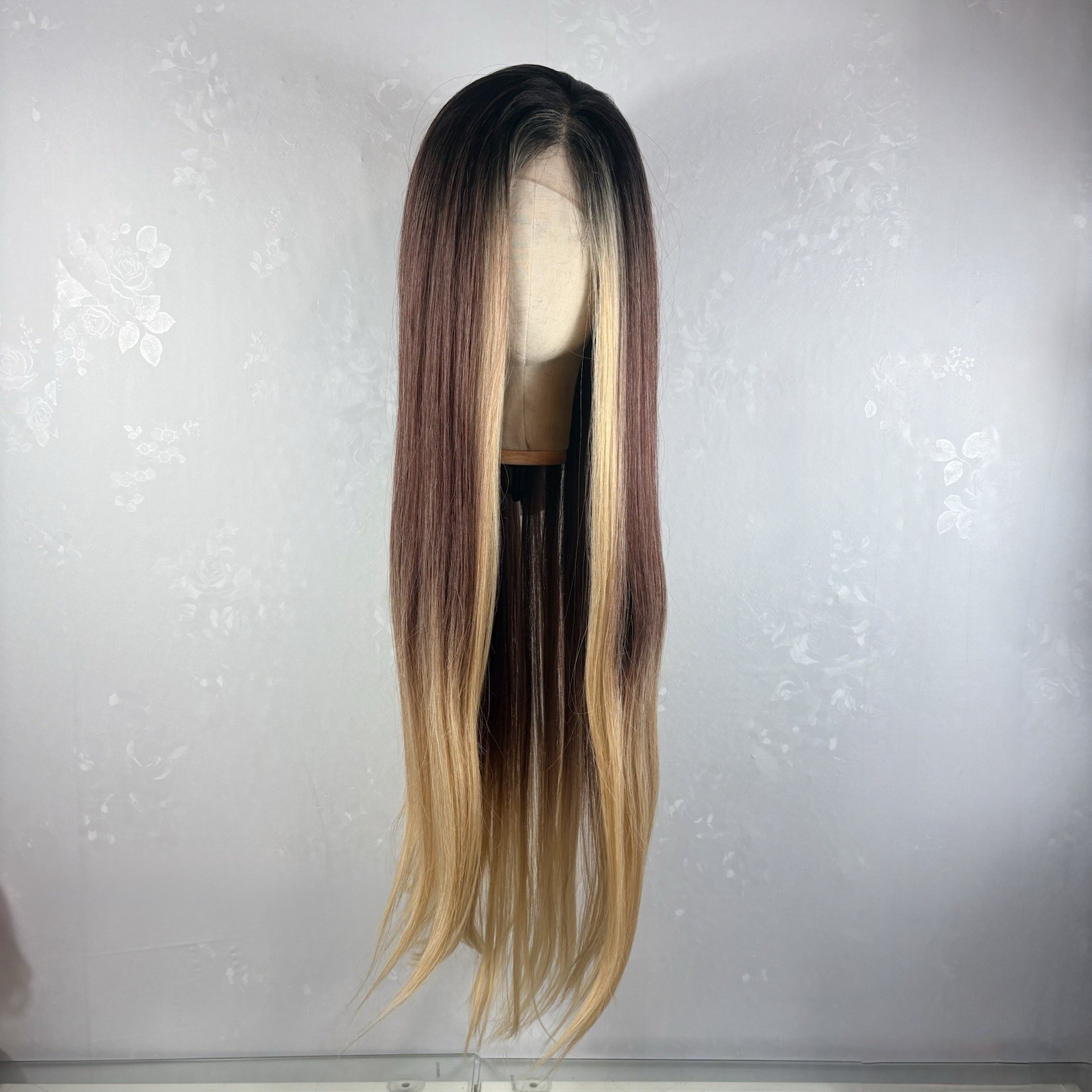 Daily Wear Wear 360 Lace Updo WIG! 34” Long Ombre Blonde , Human Hair Blend