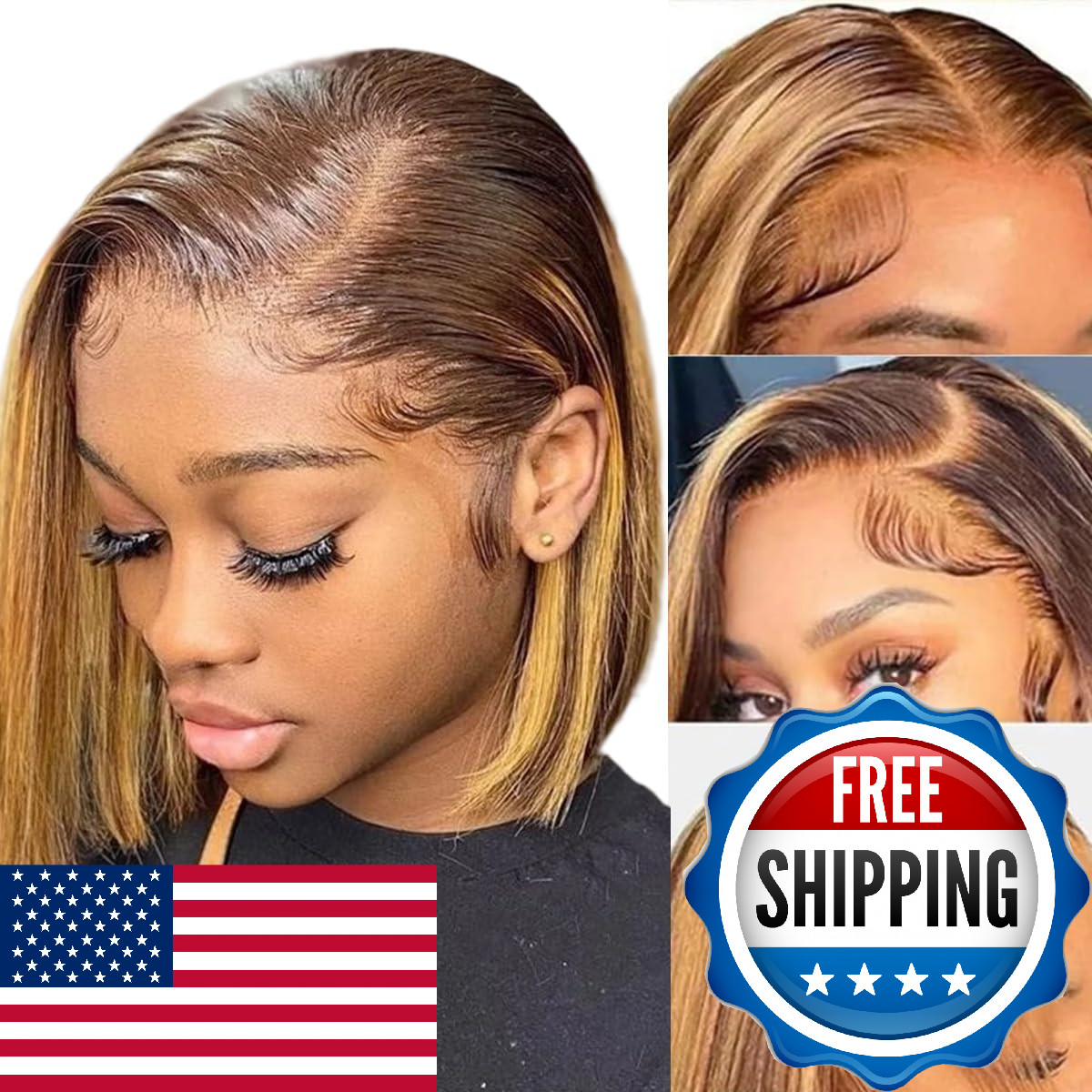 Sherico Hd Transparent Wear And Go Glueless P4/27 Highlight Bob Wig Human Hair