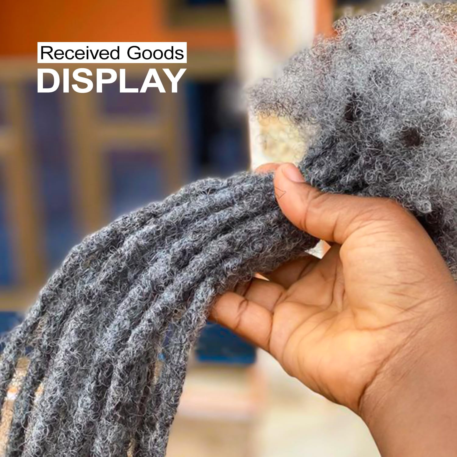 Loceast Salt and Pepper (Grey Black) Loc Extensions 100% Human Hair 0.6Cm 8 Inch