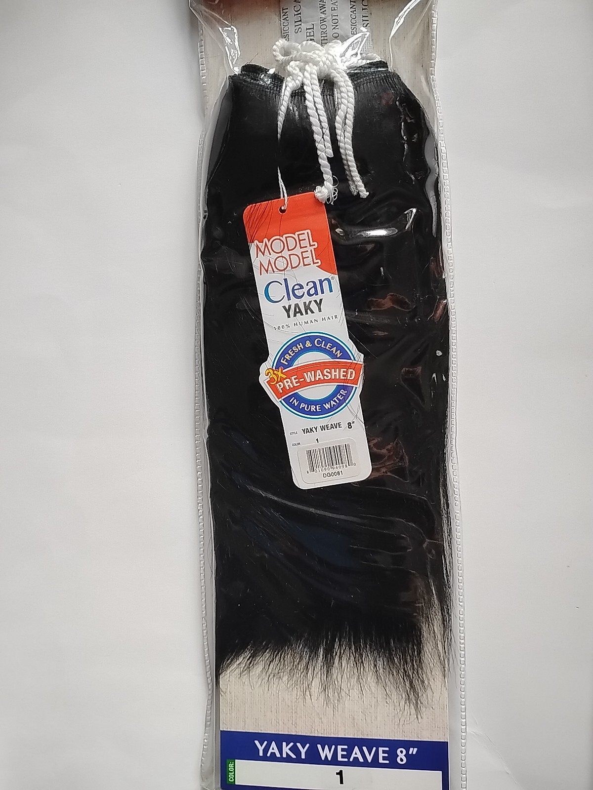2 Packs MODEL MODEL Clean 100% Human Hair Weave Extension Yaky washed _8″_#1