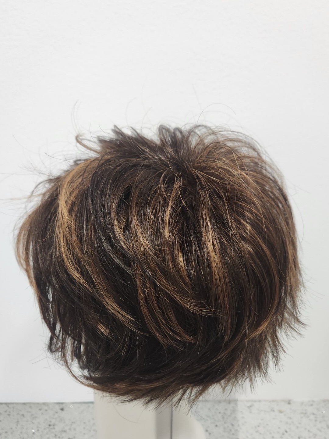 Heidi by ESTETICA Designs Short Layered Wig R6/28F Chestnut Brown w/ Red Frost