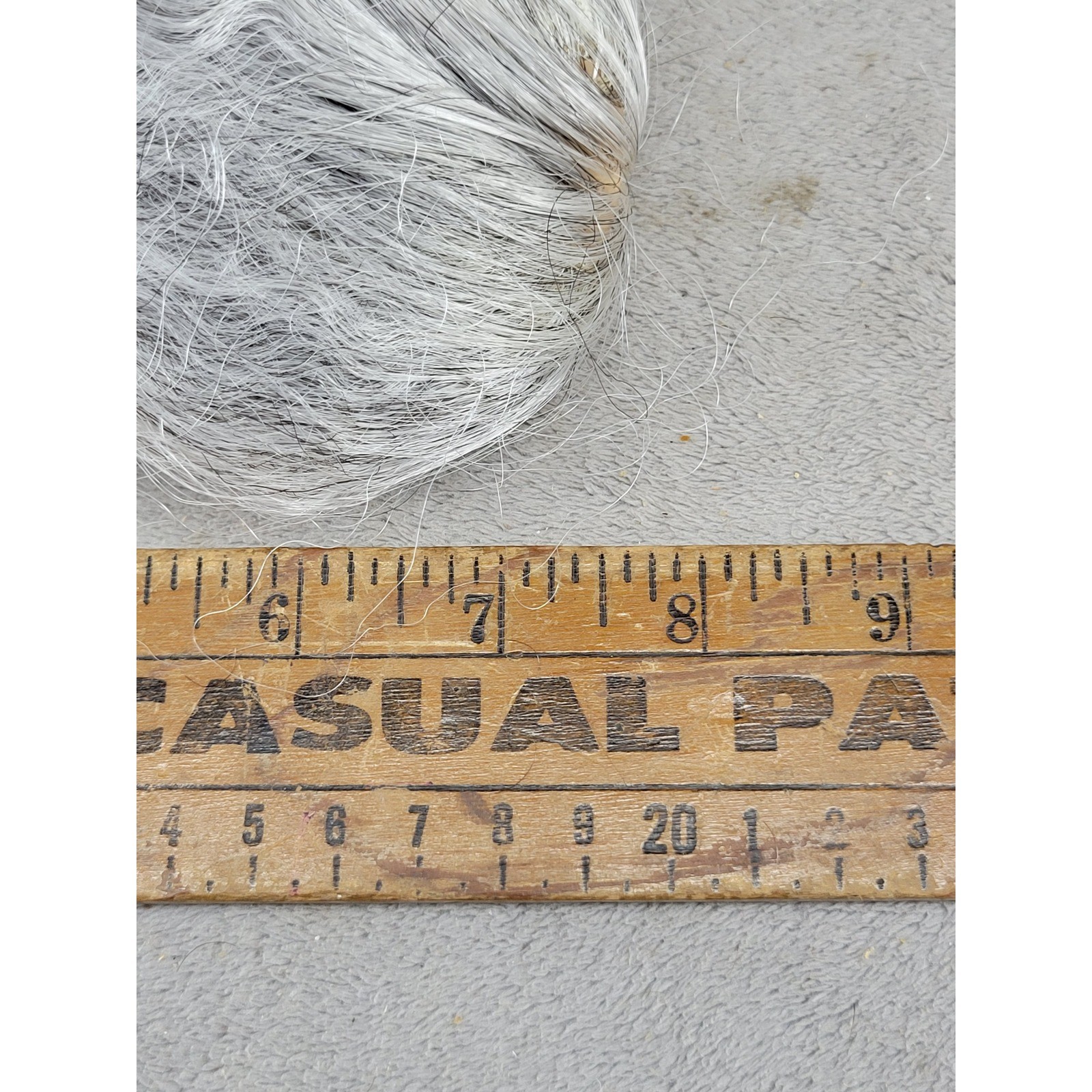 Salt and Pepper Gray Curly Doll Wig Topper Clip In Natural Texture