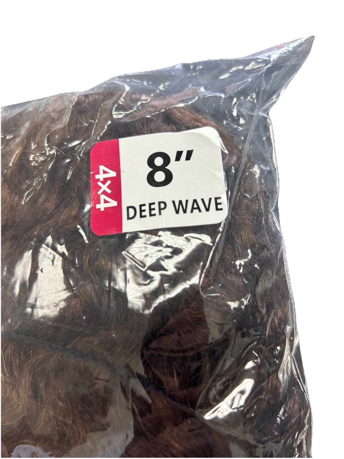Hayhair 8” Wig Deep Wave Human Hair Natural Chocolate Brown, Glue Less Wig Hair