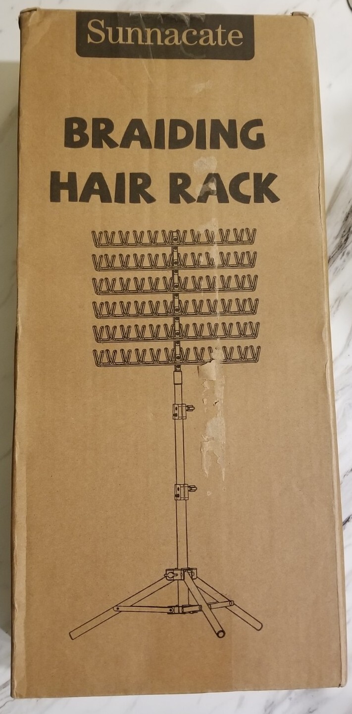 Sunnacate Height Adjustable Braiding Hair Rack with 120 Pegs – New