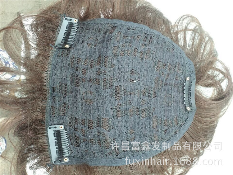 Soft 100% human hair bang air bangs topper hairpiece curly hair clip in topper