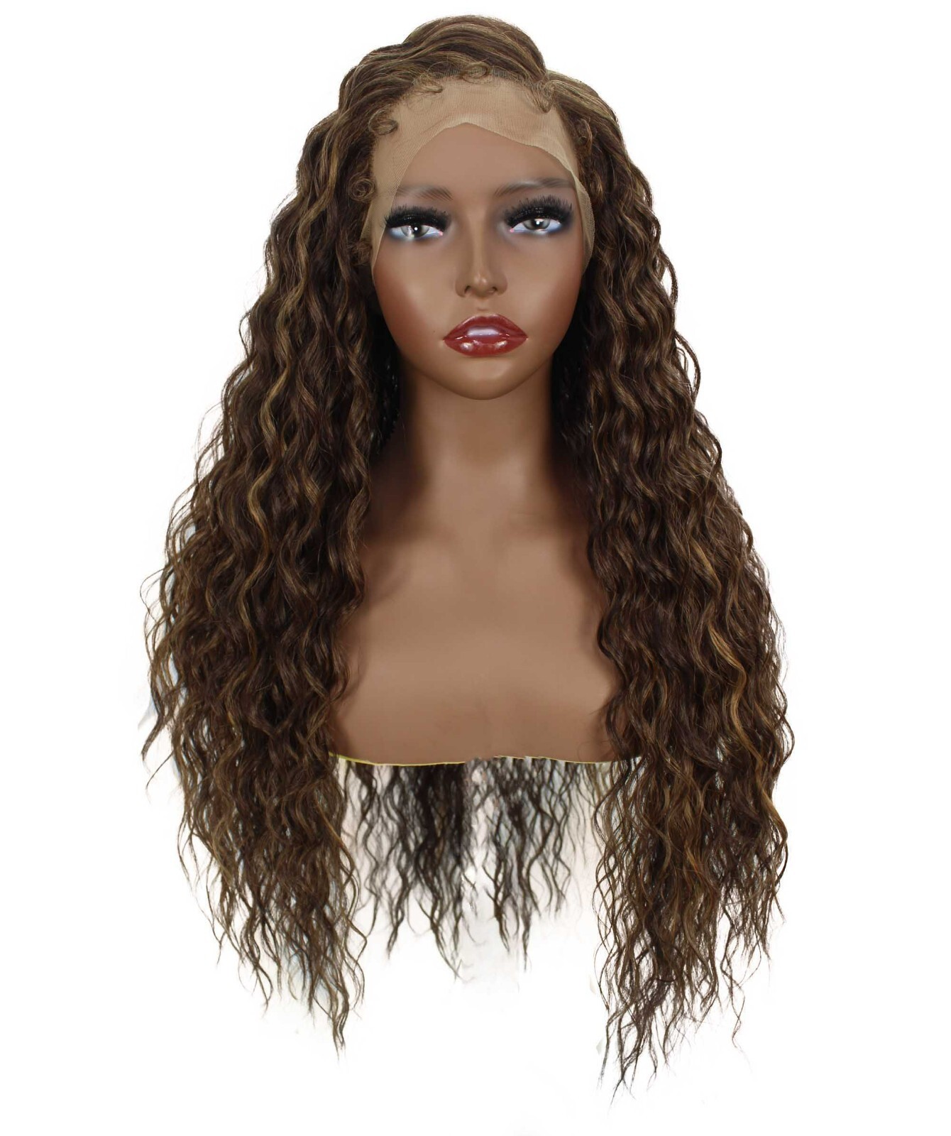 LUXLUXE Faith Wavy 29 inch C Part HD Lace Front Wig Heat Resistant Fiber,BL-0165