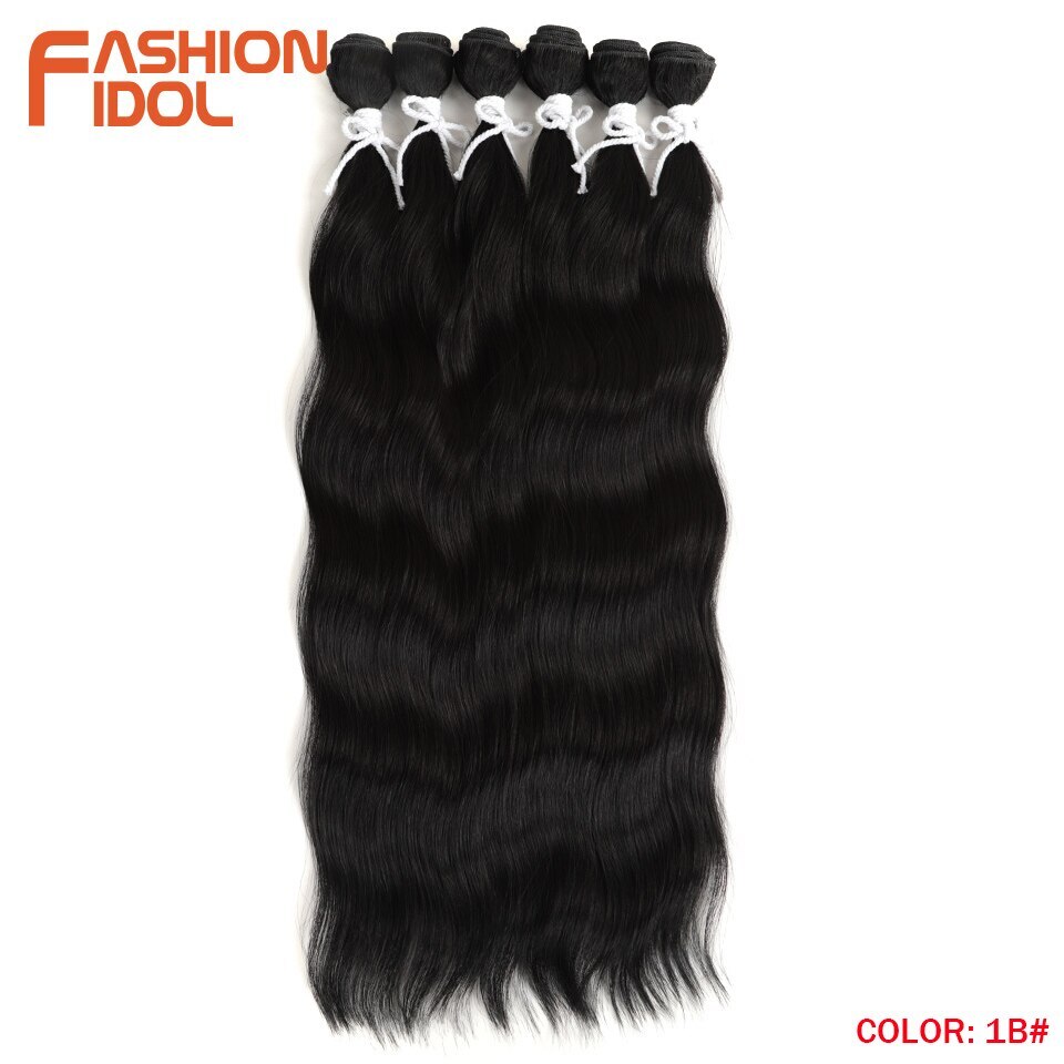 Water Wave Hair Bundles Synthetic Hair Extensions Ombre Blonde 6Pcs/Pack 20 inch