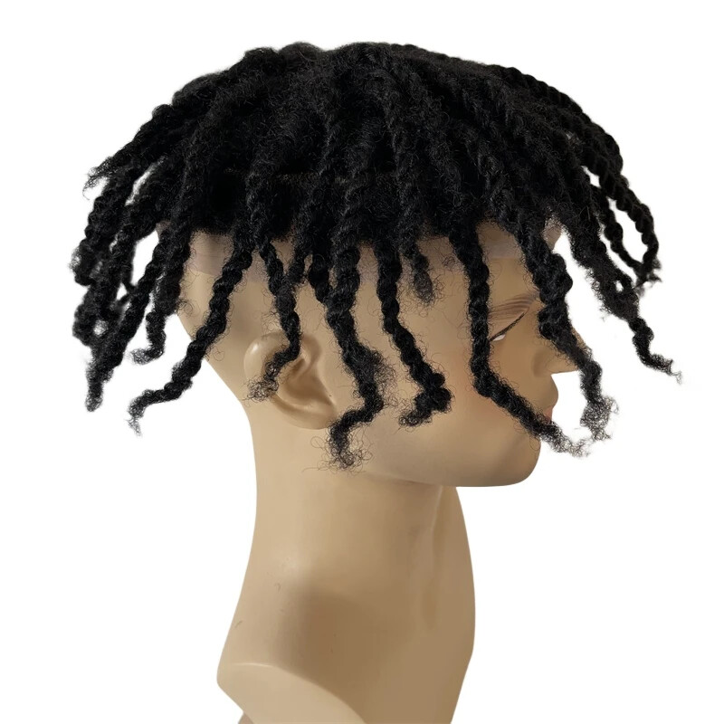 Afro Twist Braids Toupee Full Lace Hair System for Black Men