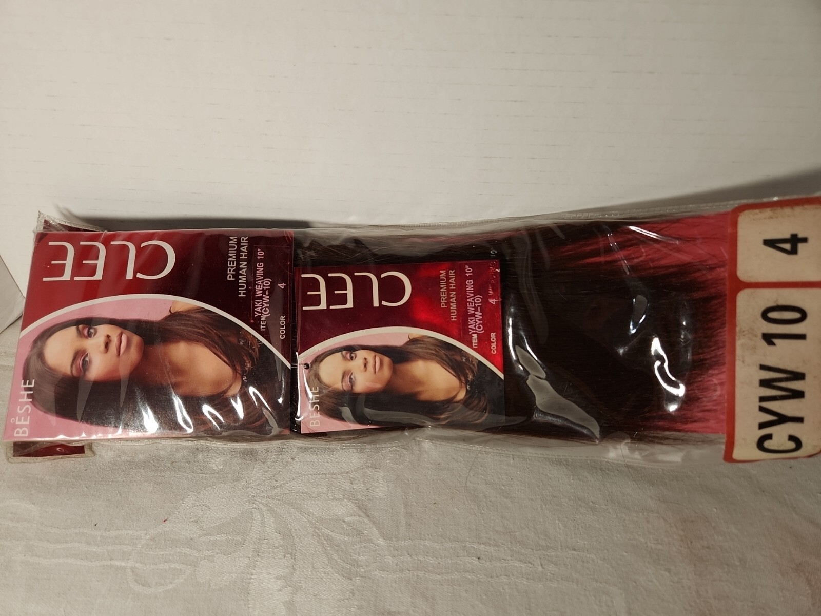 Beshe Clee Human Hair Premium Yaki Colors in Color #4 in 10″ and 12″