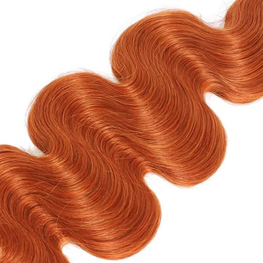 Ratheinhi Ginger Orange Human Hair Bundles 26 28 30 Inch Body Wave 350 Bundle