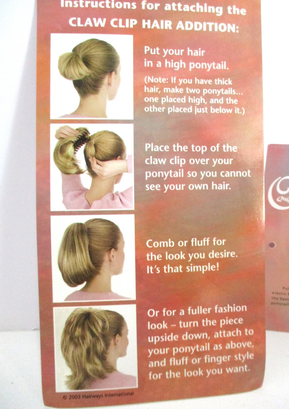 Short Clip-In Toni Pony Claw Clip Hair Extension Shoulder Length Dark Blonde