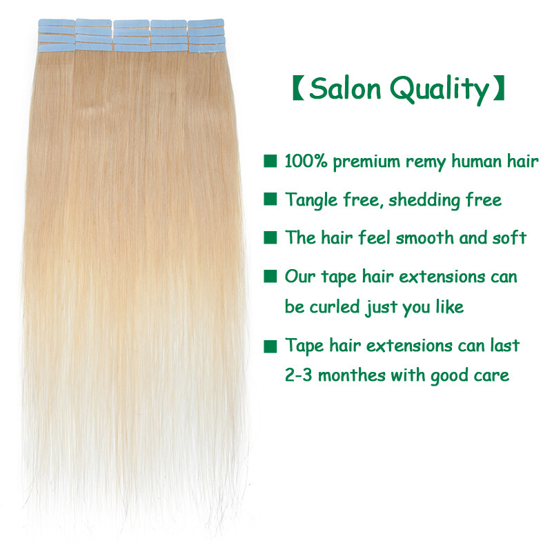 Tape In Remy Human Hair Extensions Russian Skin Weft Full Head Real Human Hair