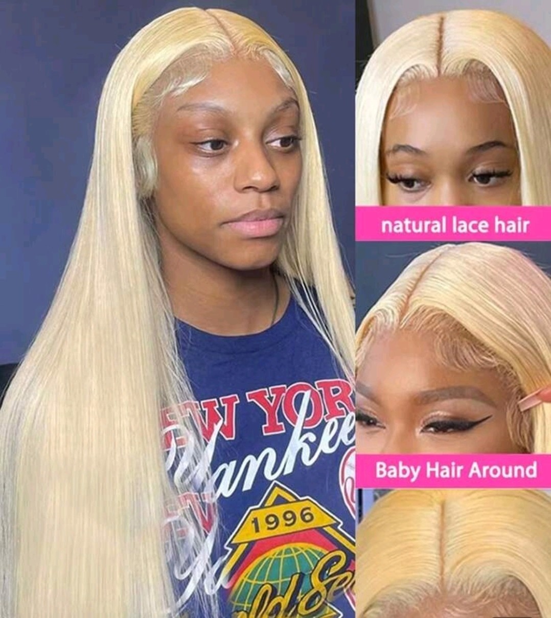 Honey Blond 613 Straight Lace Front Wigs Human Hair 250% HD Transparent Lace 30i