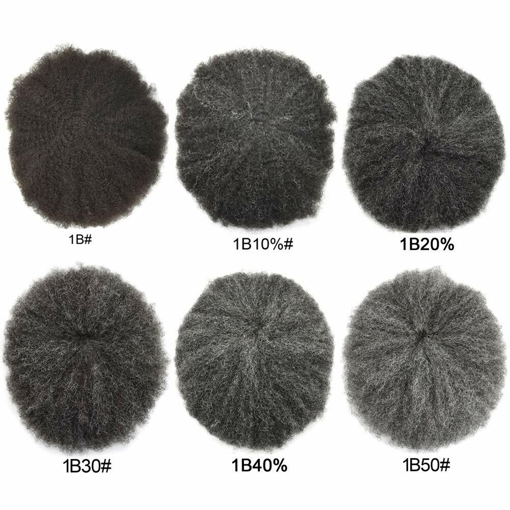 Afro Curl Mens Toupee Full Lace Kinky Curly Black Human Hair System Replacements