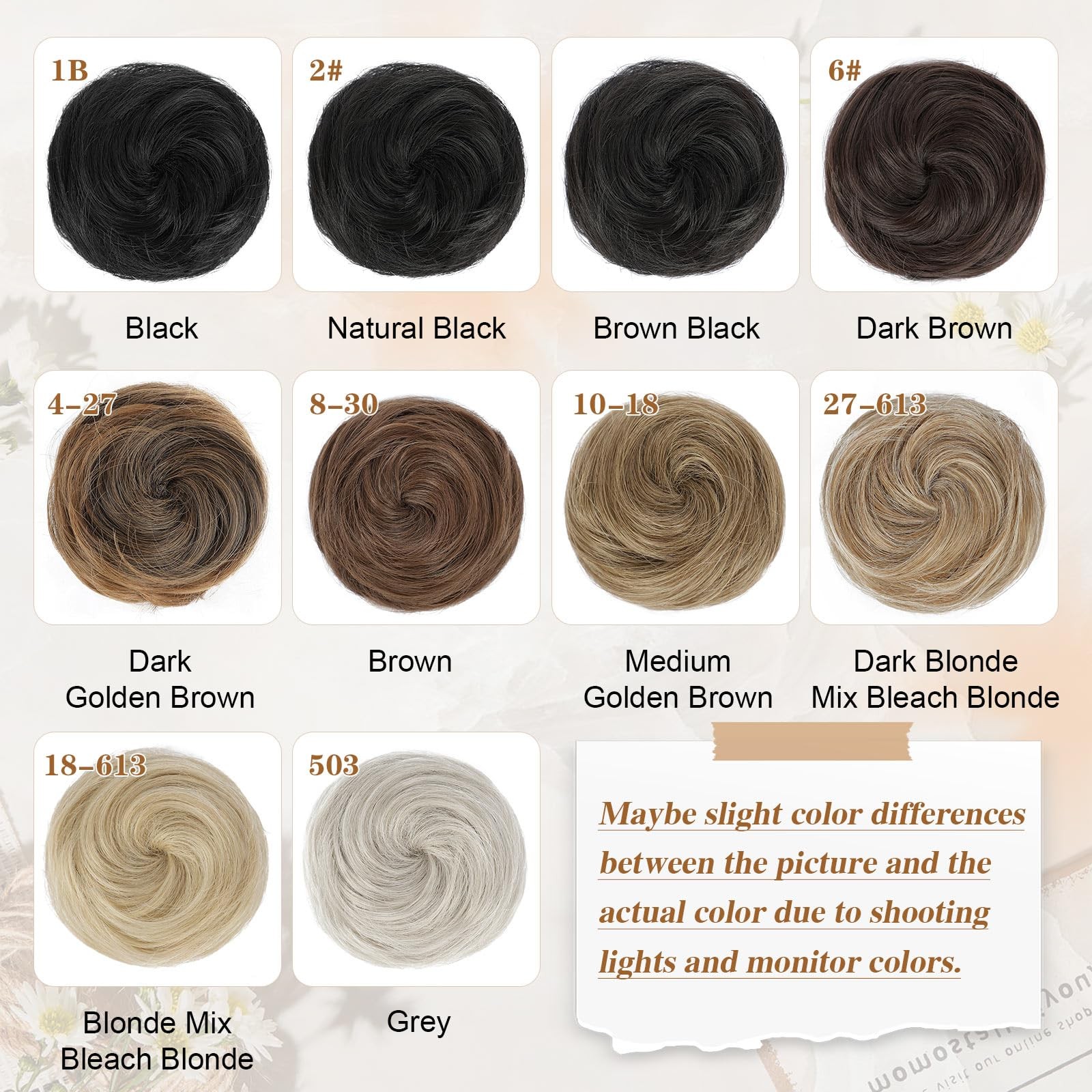 Space Buns Hair Pieces 2PCS Claw Clip in Hair Bun Mini Bun Hair Scrunchies Ex…