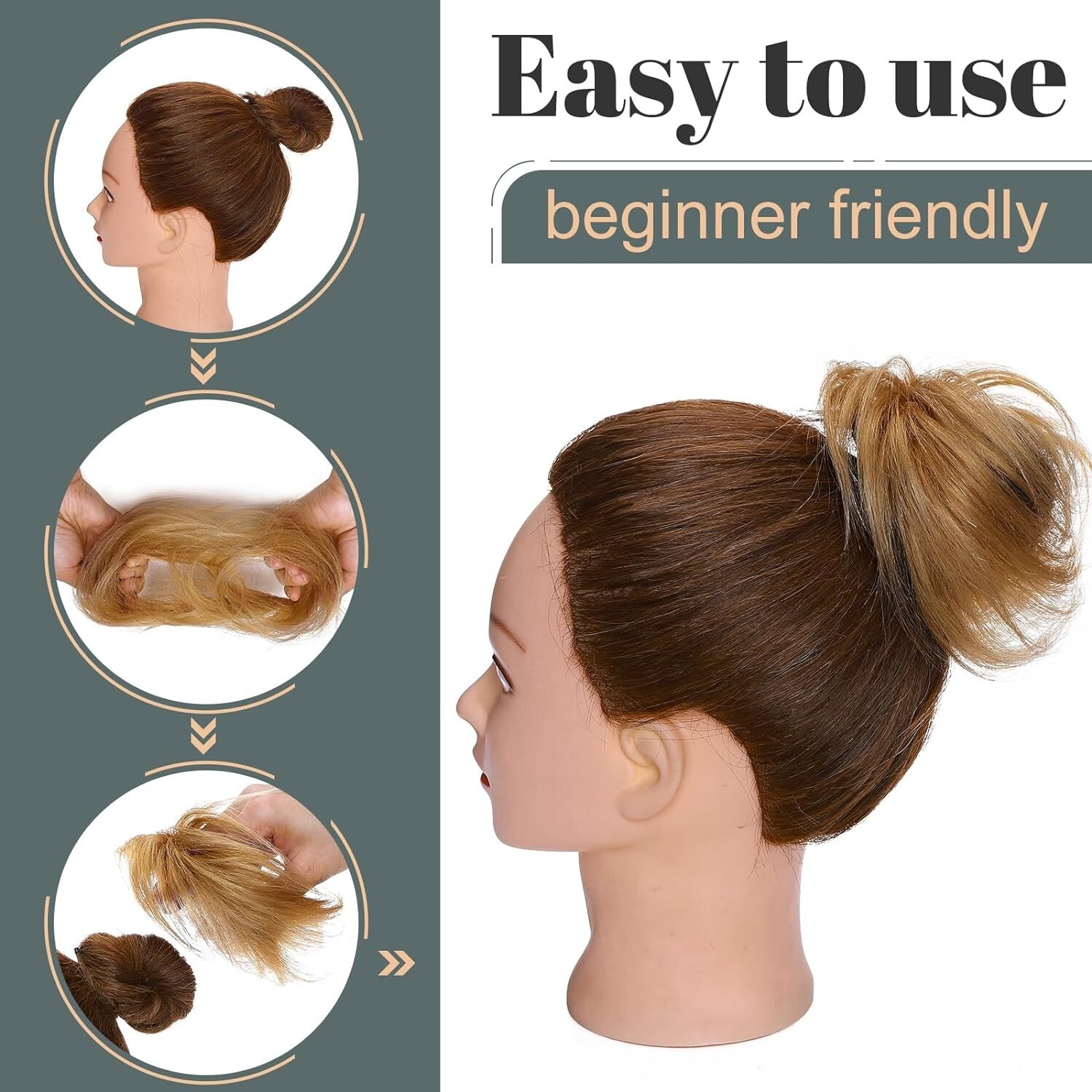 Hairro Human Hair Bun Messy Bun Hair Piece Scrunchies Natural Blonde